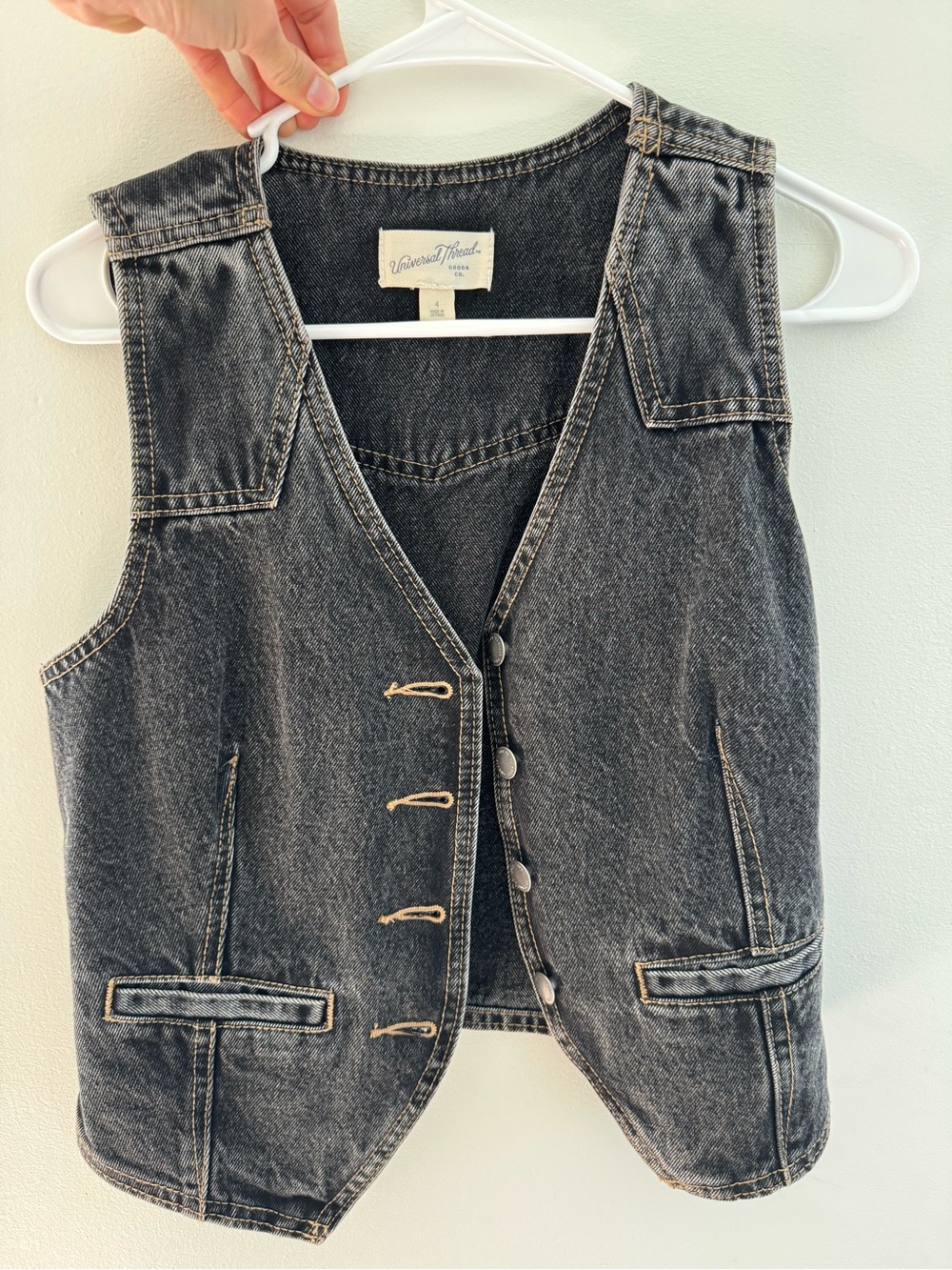 Universal Thread Black Washed Denim Vest